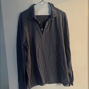 Faherty Men's Long Sleeve Shirt - Blue and White Stripes